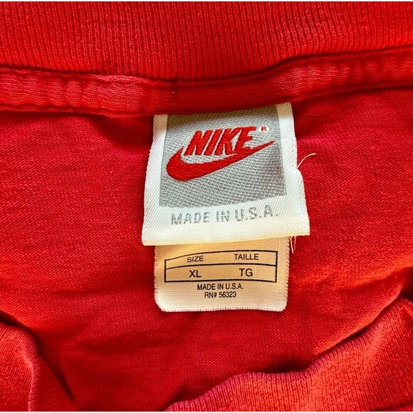 Vintage 90s NIKE “Take It Outside” Red Graphic Print Tshirt Grunge Streetwear XL - Picture 3 of 4